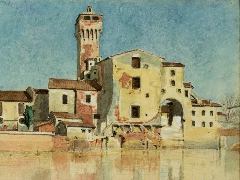 1813-Alexandre Bida - Case a Pisa